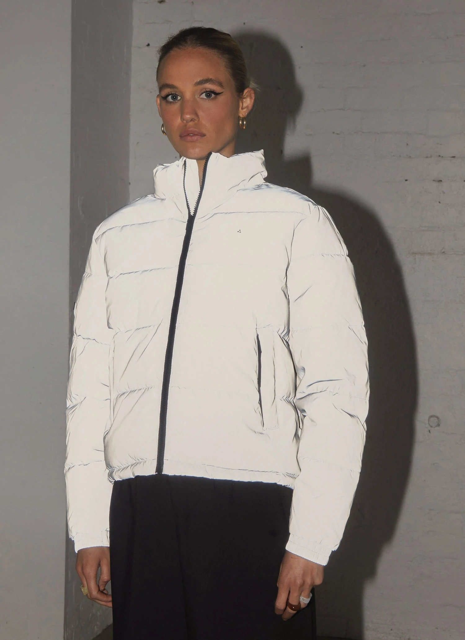 Huffer Womens Track Puffer Jacket - Reflective 5 Huffer Womens Track Puffer Jacket - Reflective