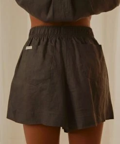 Nude Lucy Nude Linen Lounge Short - Coal