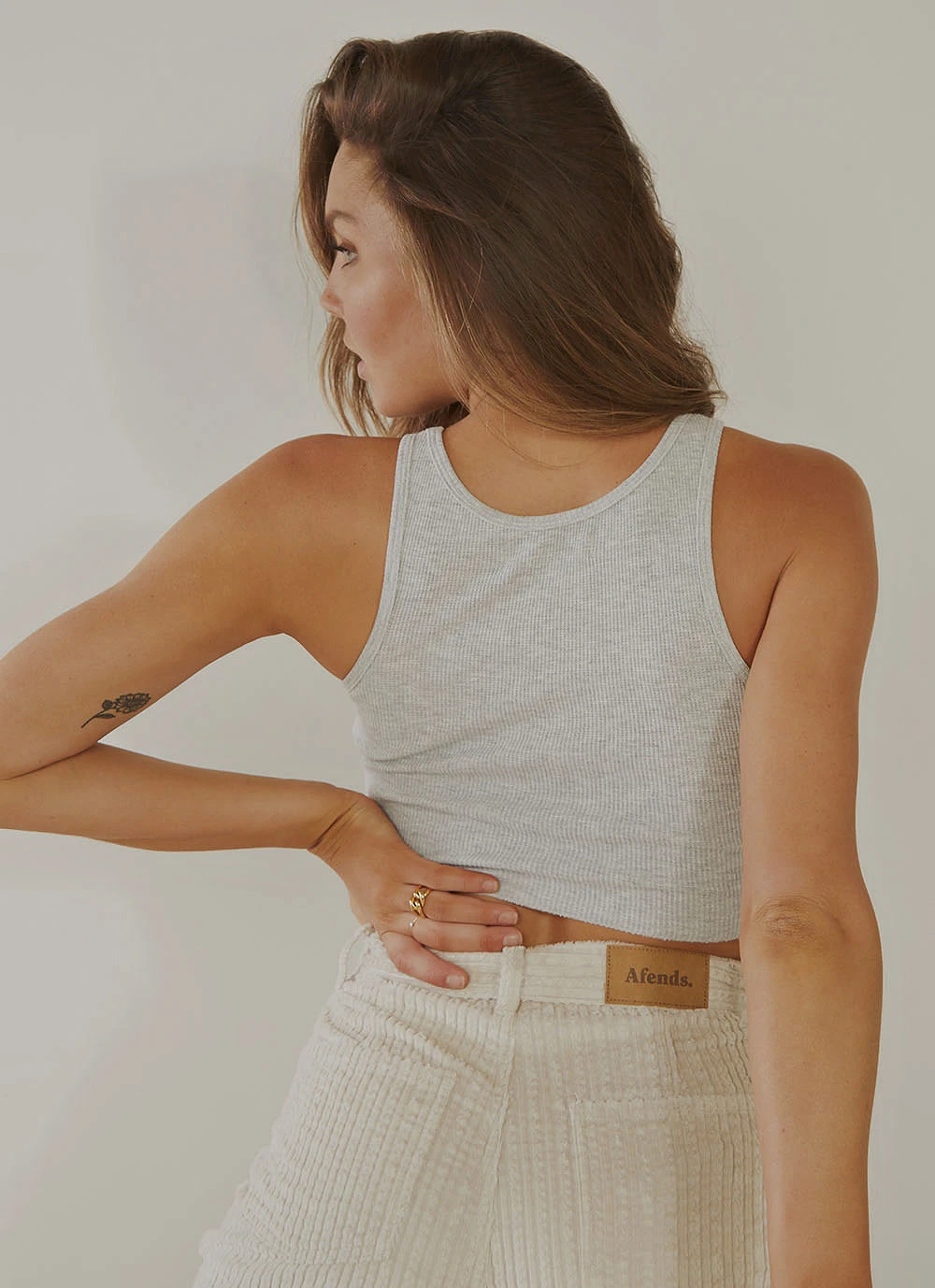 Nude Lucy Annie Waffle Tank - Grey Marle New & Most Loved 6 Nude Lucy Annie Waffle Tank - Grey Marle New & Most Loved