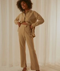 4th & Reckless Nessa Trouser - Beige New & Most Loved