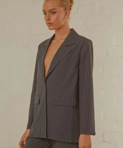 Peppermayo Exclusive Italian Cities Blazer - Navy Pinstripe New & Most Loved