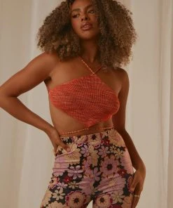 Peppermayo Love Race Halter Top - Orange New & Most Loved