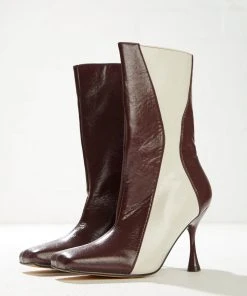 4th & Reckless Tiffany Ankle Boot - Maroon And Cream New & Most Loved 6 4th & Reckless Tiffany Ankle Boot - Maroon And Cream New & Most Loved