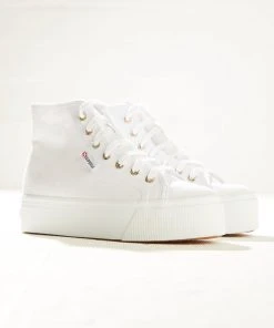 Superga 2705 Hi Top - A3C White-Pale Gold
