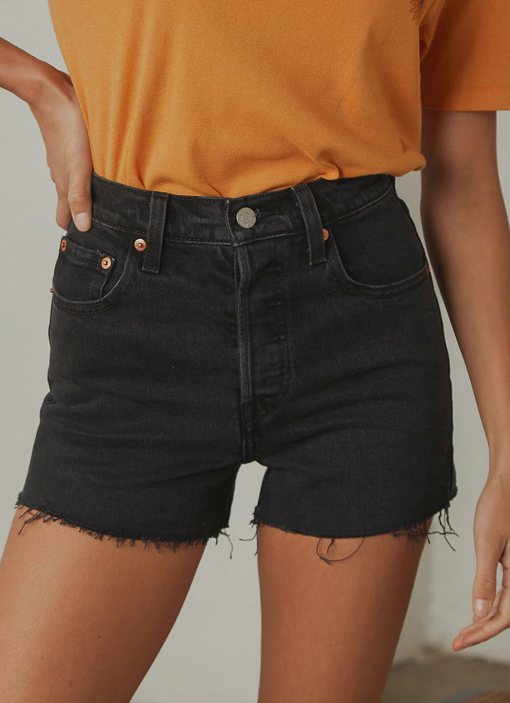 Levi's Ribcage Short - Black Bayou New Bottoms 5 Levi's Ribcage Short - Black Bayou New Bottoms