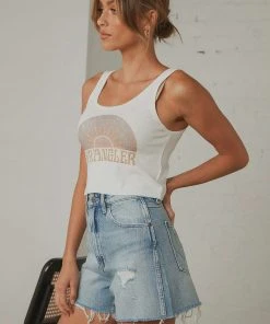 Wrangler New Tops Our Friends Tank - Vintage White