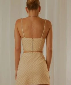 Peppermayo Exclusive Sunday Girl Bustier Crop - Neutral Check 11 Peppermayo Exclusive Sunday Girl Bustier Crop - Neutral Check