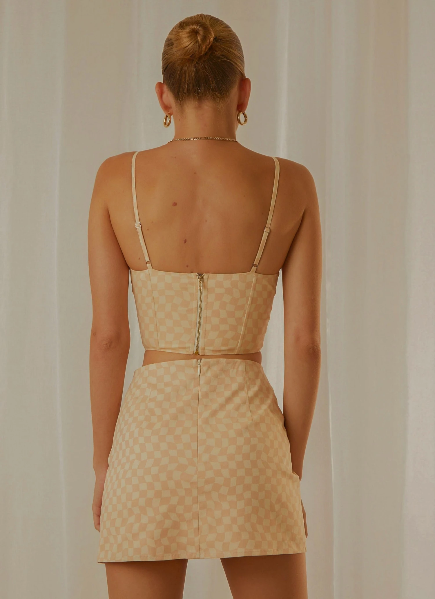 Peppermayo Exclusive Sunday Girl Bustier Crop - Neutral Check 7 Peppermayo Exclusive Sunday Girl Bustier Crop - Neutral Check