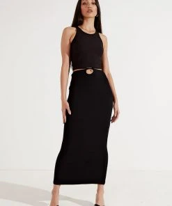 Afends Pearl - Rib Singlet - Black New & Most Loved