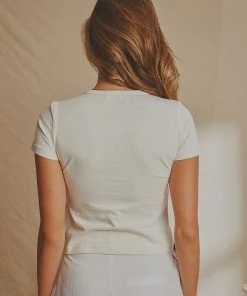 National Breast Cancer Foundation X Peppermayo Lead With Love Baby Tee - Natural New & Most Loved