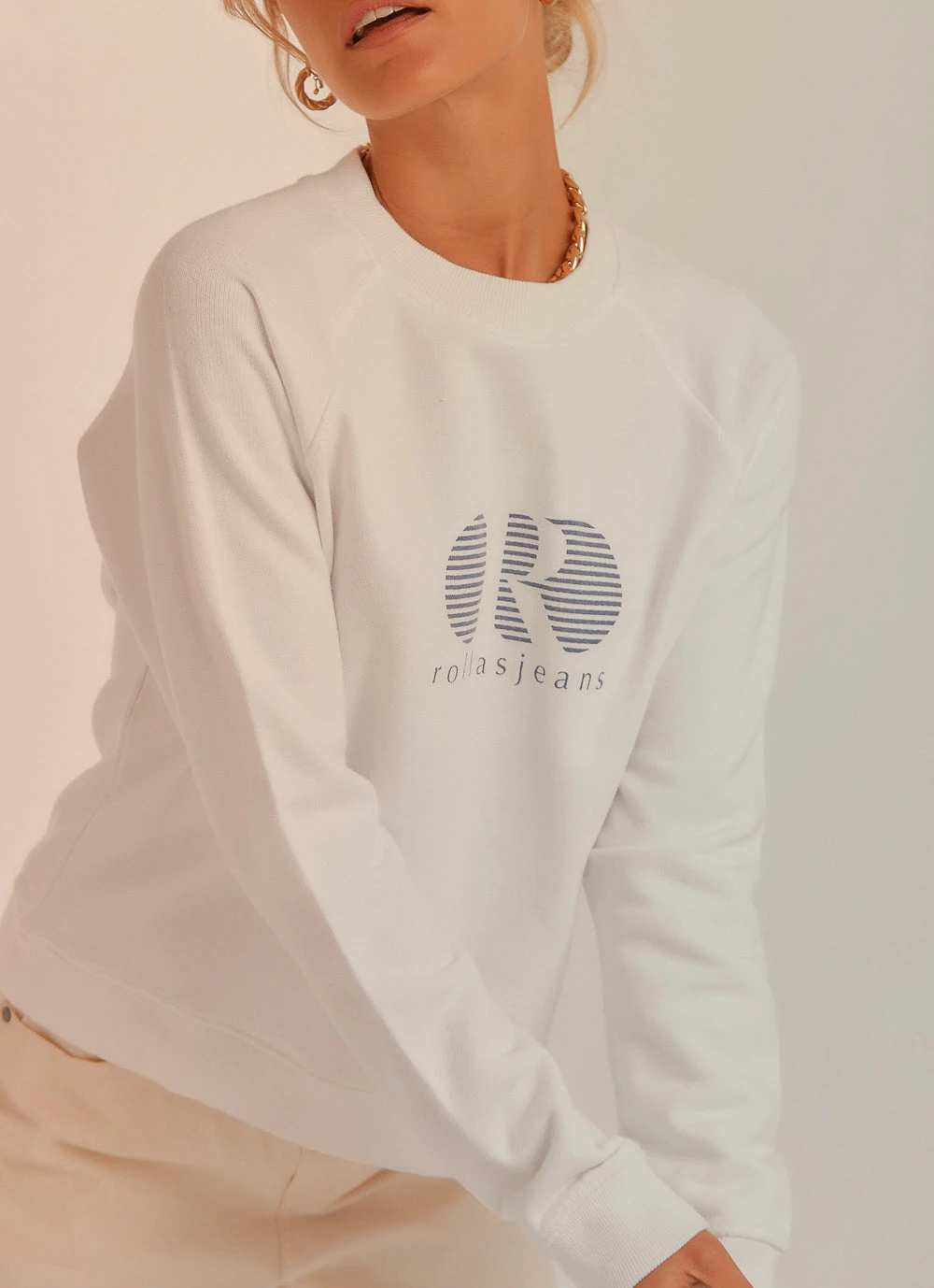 Rolla's 80s Sport Sweater - White 5 Rolla's 80s Sport Sweater - White