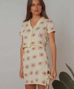 Peppermayo Sunkissed Knit Mini Skirt - Yellow