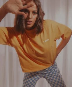 Levi's Heavyweight Box Logo Tee - Kumquot New & Most Loved