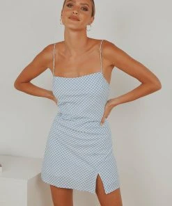 Peppermayo Last Kiss Mini Dress - Blue Gingham
