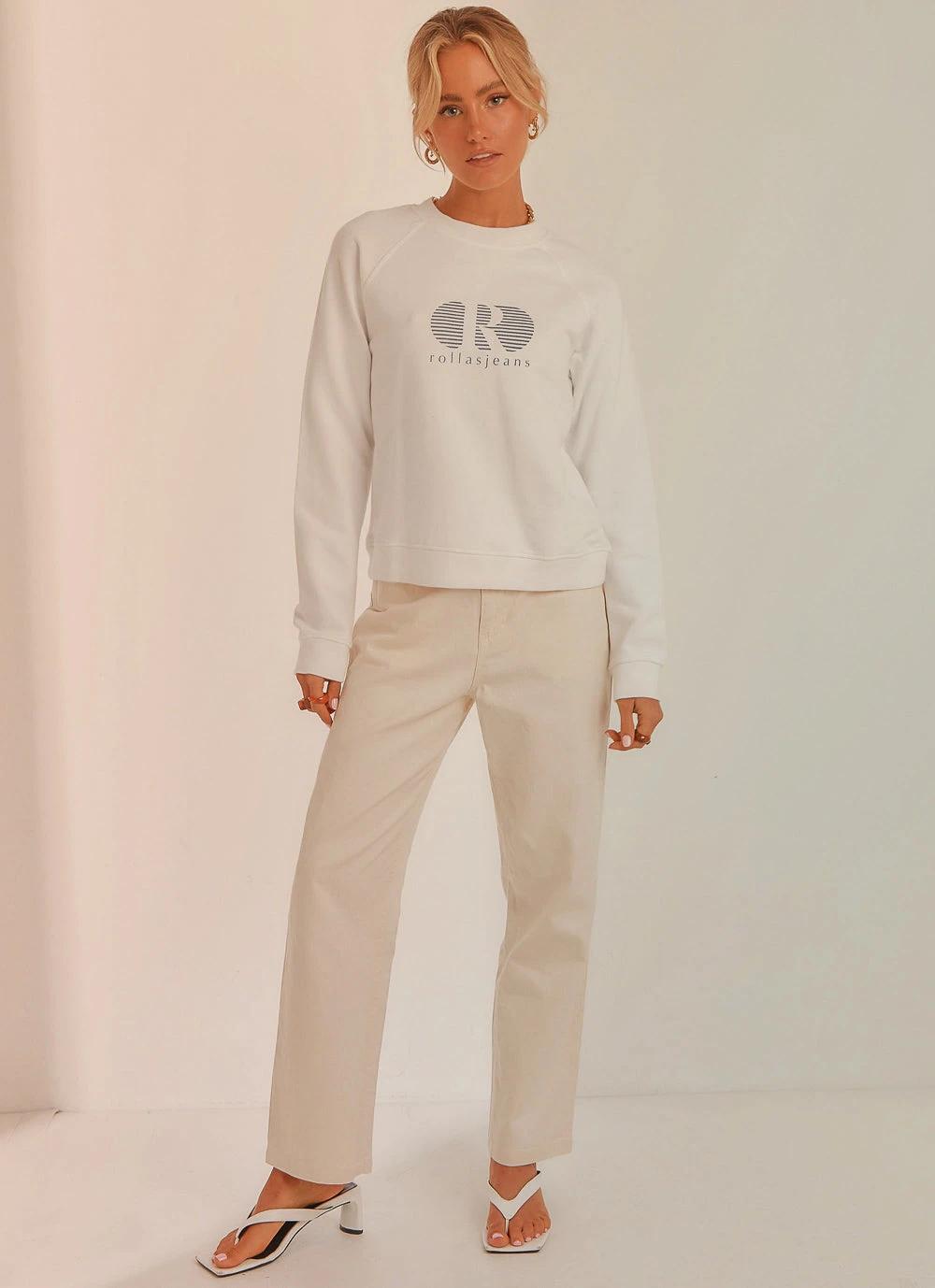 Rolla's 80s Sport Sweater - White 6 Rolla's 80s Sport Sweater - White