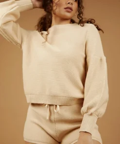 Peppermayo Fine Line Knit Jumper - Beige New Tops 9 Peppermayo Fine Line Knit Jumper - Beige New Tops