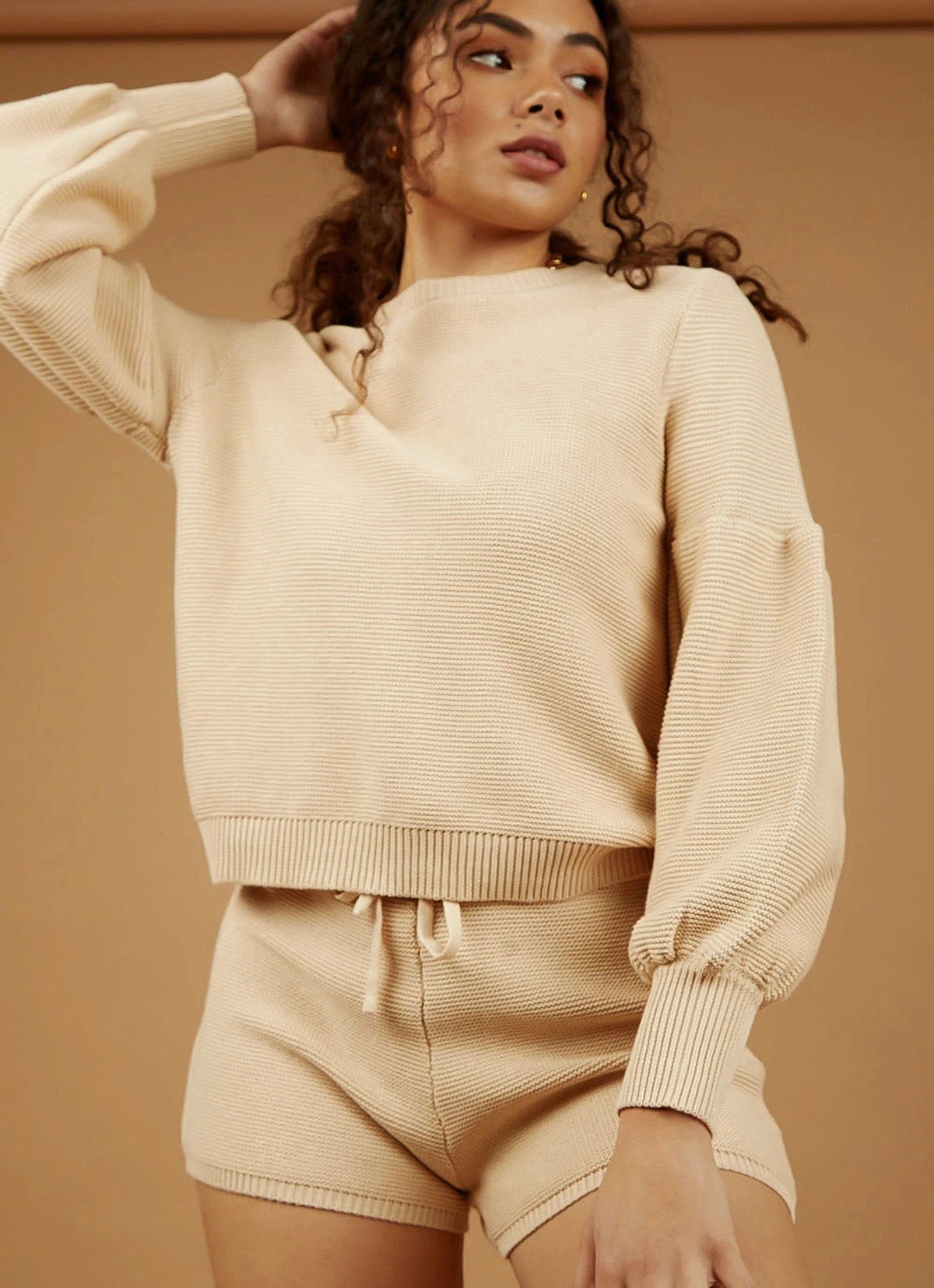 Peppermayo Fine Line Knit Jumper - Beige New Tops 5 Peppermayo Fine Line Knit Jumper - Beige New Tops