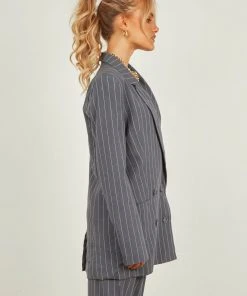 Nude Lucy Finley Pinstripe Blazer - Navy Pinstripe 12 Nude Lucy Finley Pinstripe Blazer - Navy Pinstripe