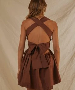 Peppermayo Exclusive European Towns Linen Mini Dress - Choc Brown New & Most Loved 13 Peppermayo Exclusive European Towns Linen Mini Dress - Choc Brown New & Most Loved