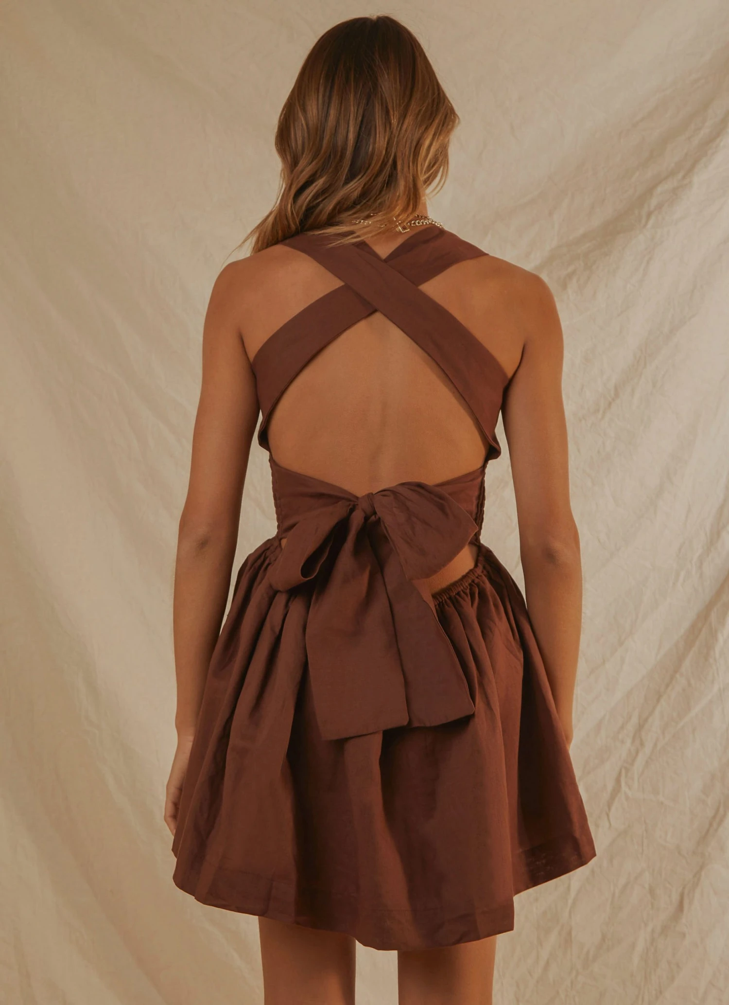 Peppermayo Exclusive European Towns Linen Mini Dress - Choc Brown New & Most Loved 8 Peppermayo Exclusive European Towns Linen Mini Dress - Choc Brown New & Most Loved