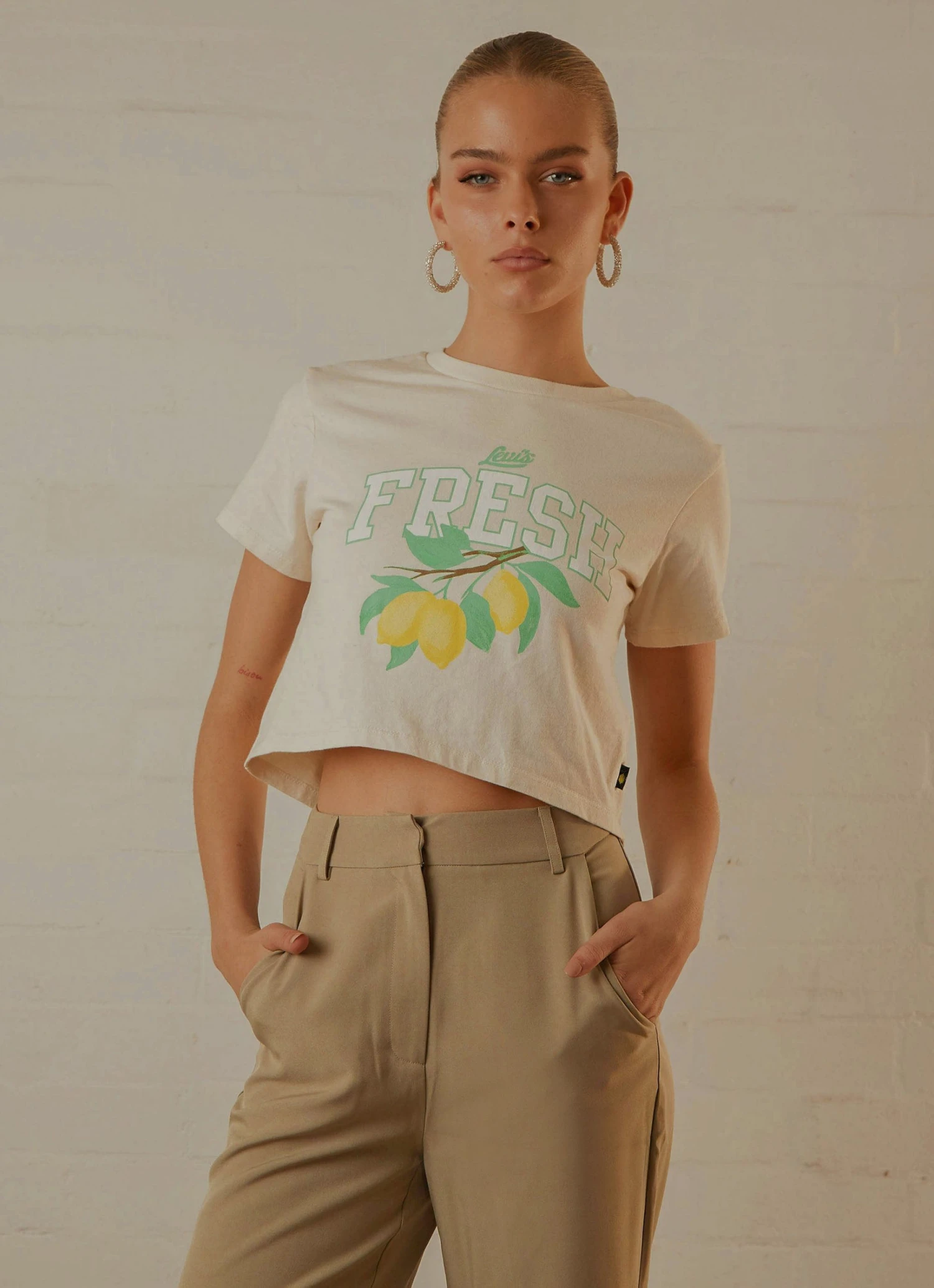Levi's New & Most Loved Cropped Jordie Tee - Undyed Greige Levi's New & Most Loved Cropped Jordie Tee - Undyed Greige