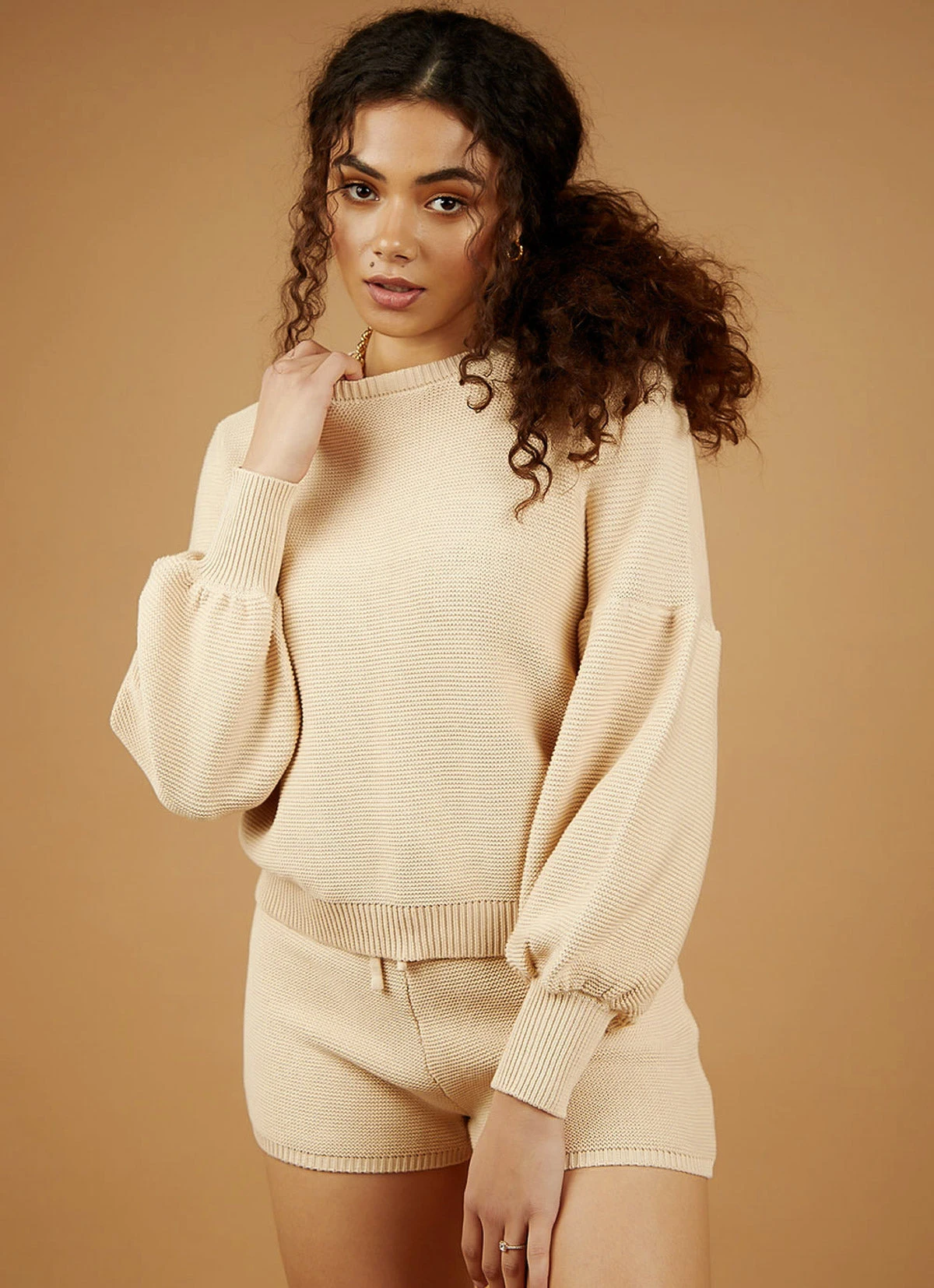 Peppermayo Fine Line Knit Jumper - Beige New Tops 3 Peppermayo Fine Line Knit Jumper - Beige New Tops