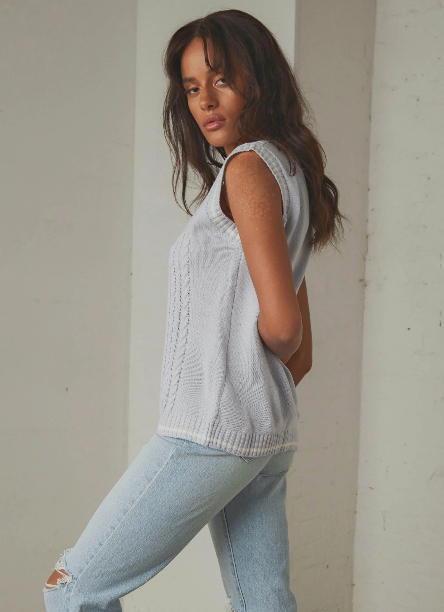 Peppermayo New & Most Loved Centre Court Knit Vest - Blue 6 Peppermayo New & Most Loved Centre Court Knit Vest - Blue