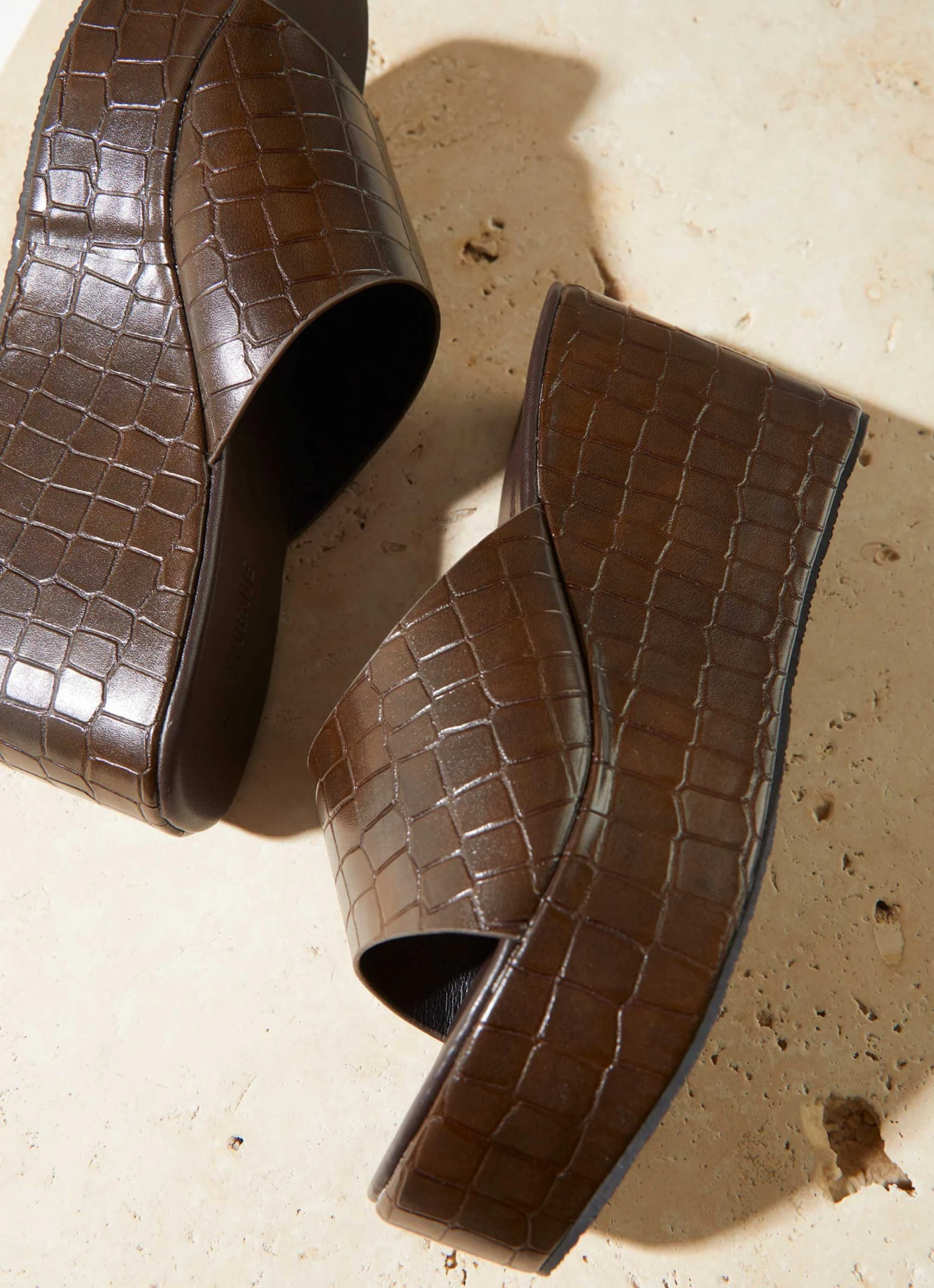 Cult Avenue Villa Playa Mule Heel - Chocolate Croc New & Most Loved 6 Cult Avenue Villa Playa Mule Heel - Chocolate Croc New & Most Loved