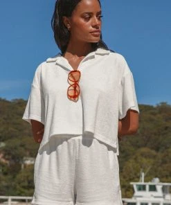 Peppermayo Exclusive Provence Collared Terry Top - White New & Most Loved 17 Peppermayo Exclusive Provence Collared Terry Top - White New & Most Loved