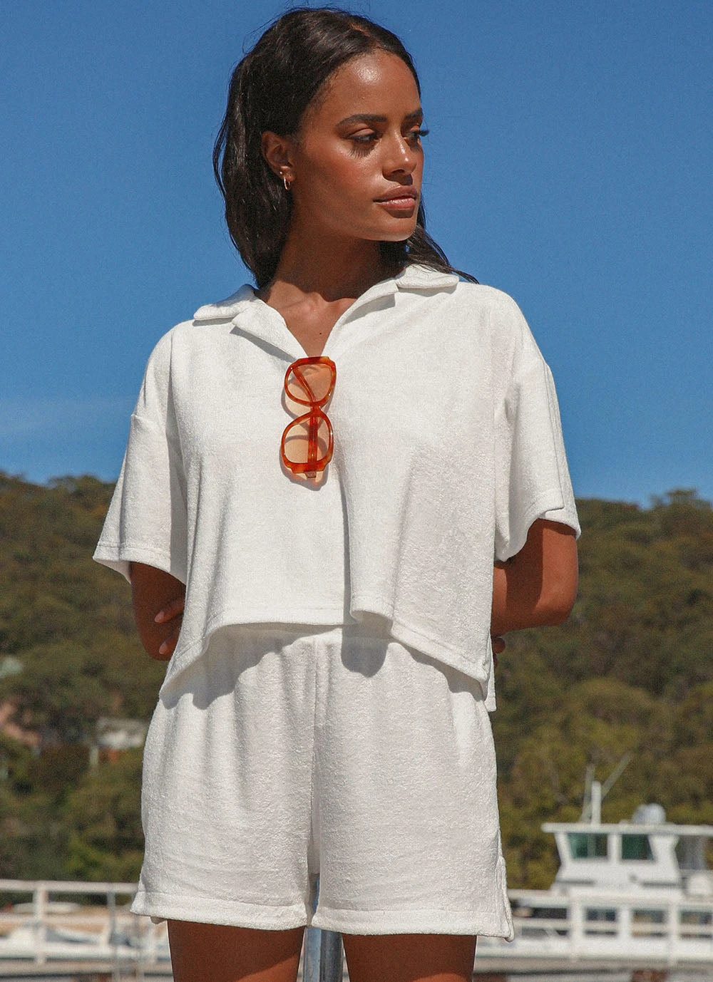 Peppermayo Exclusive Provence Collared Terry Top - White New & Most Loved 10 Peppermayo Exclusive Provence Collared Terry Top - White New & Most Loved