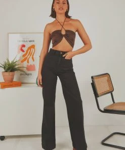 Peppermayo Exclusive New & Most Loved Angel Like You Crop - Choc Brown