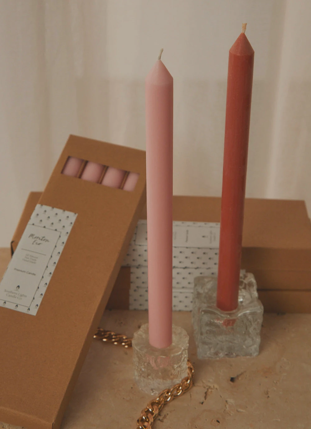 Candle Co Moreton Eco Dinner Candle 4 Pack - Blush Pink New & Most Loved 5 Candle Co Moreton Eco Dinner Candle 4 Pack - Blush Pink New & Most Loved