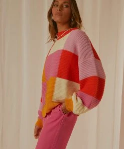 Peppermayo Exclusive New & Most Loved Tulum Nights Knit Jumper - Pink Patchwork 10 Peppermayo Exclusive New & Most Loved Tulum Nights Knit Jumper - Pink Patchwork