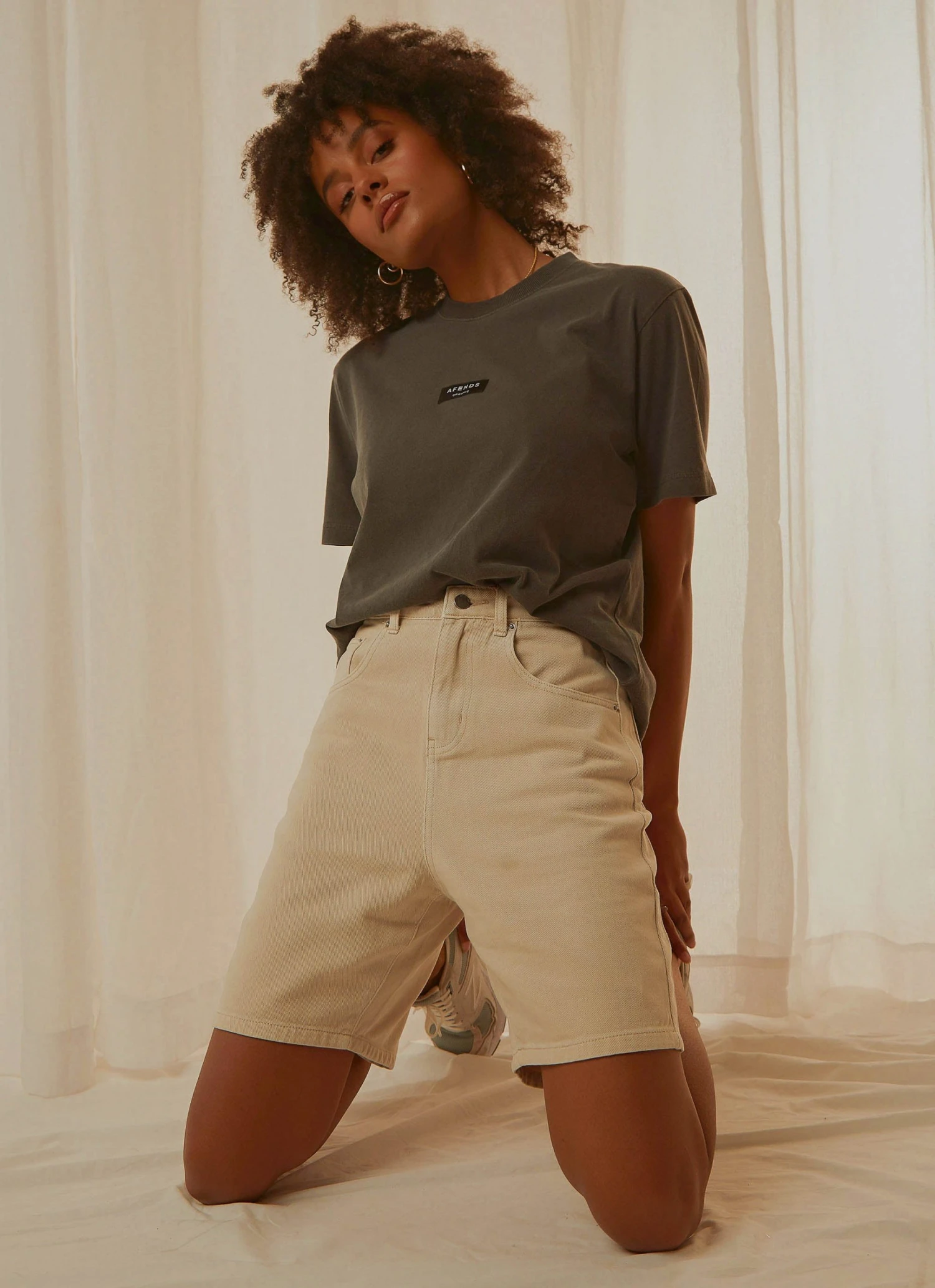 Nude Lucy Rai Denim Short - Bone 4 Nude Lucy Rai Denim Short - Bone