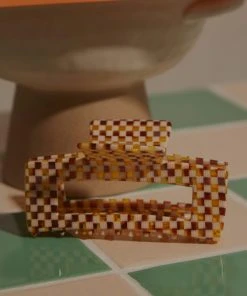 Peppermayo New & Most Loved Alba Hair Clip - Yellow Check