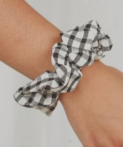 Peppermayo London Ave Scrunchie - Black Gingham New & Most Loved