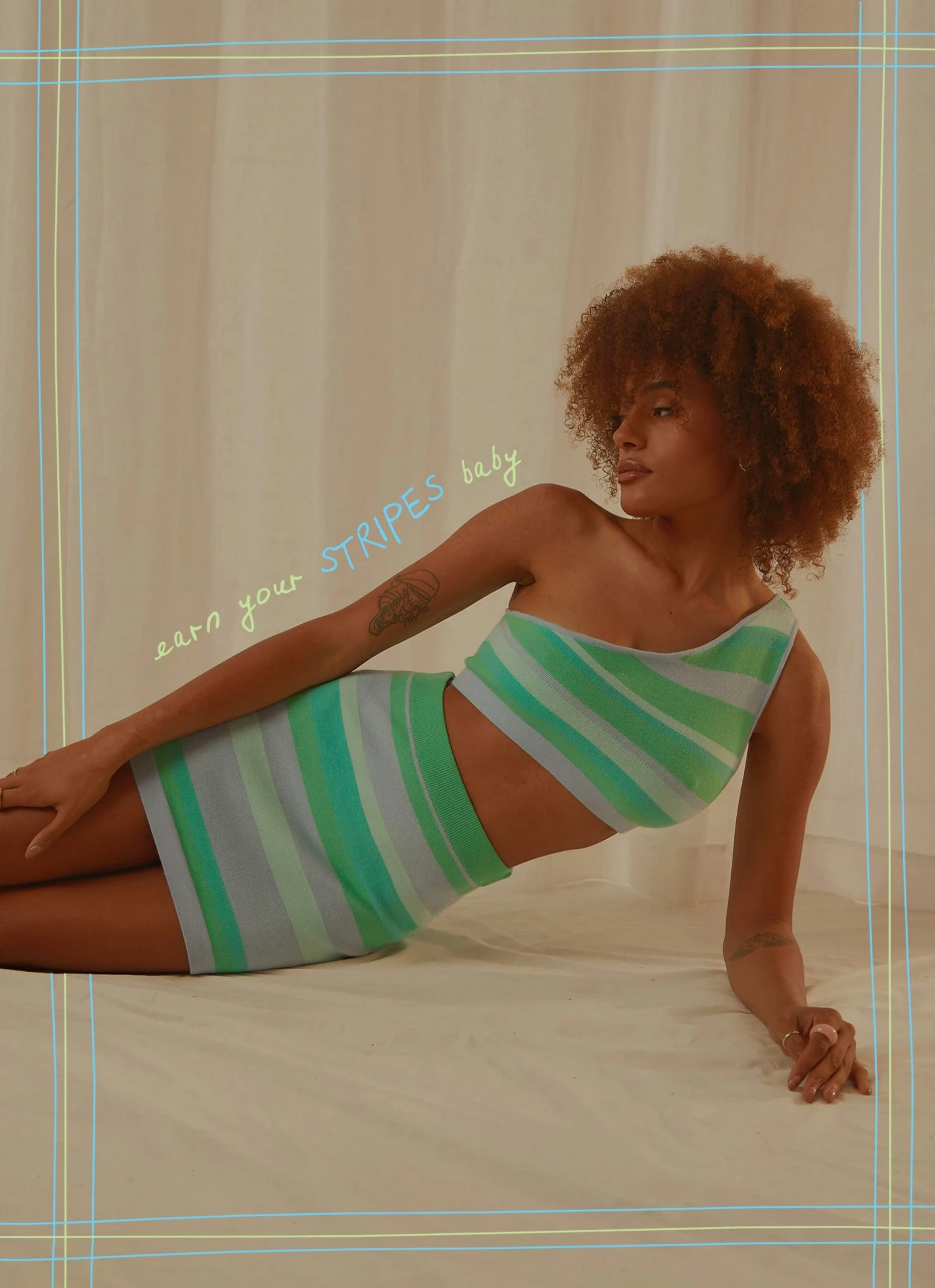 Peppermayo Exclusive Chasing Stars Knit Mini Skirt - Blue Stripe 3 Peppermayo Exclusive Chasing Stars Knit Mini Skirt - Blue Stripe