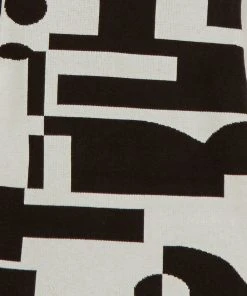 Peppermayo Exclusive The Groove Knit Halter Dress - Black And White Geo