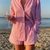 Peppermayo Exclusive New & Most Loved Wanderer Oversized Shirt - Pink & White Stripe