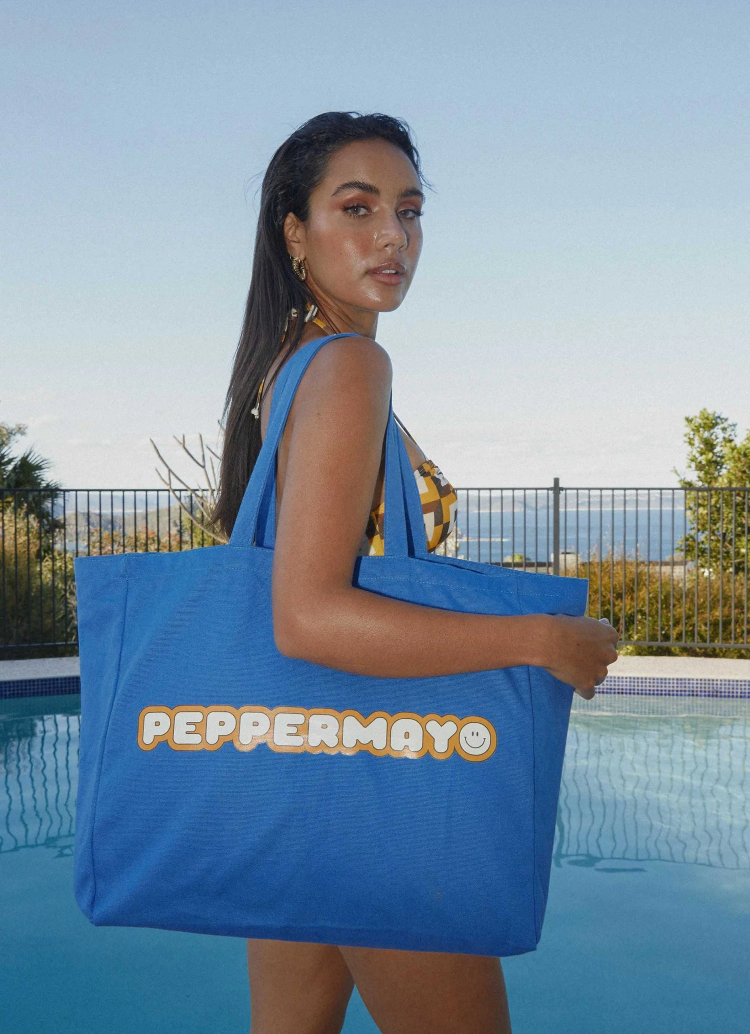 Peppermayo Exclusive Serotonin Canvas Tote - Cobalt Blue New & Most Loved Peppermayo Exclusive Serotonin Canvas Tote - Cobalt Blue New & Most Loved