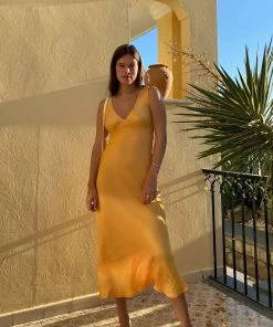 Peppermayo Exclusive New & Most Loved Loren Maxi Dress - Mango Shimmer