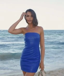 Peppermayo Exclusive Marbella Tube Dress - Cobalt PU New & Most Loved 4 Peppermayo Exclusive Marbella Tube Dress - Cobalt PU New & Most Loved