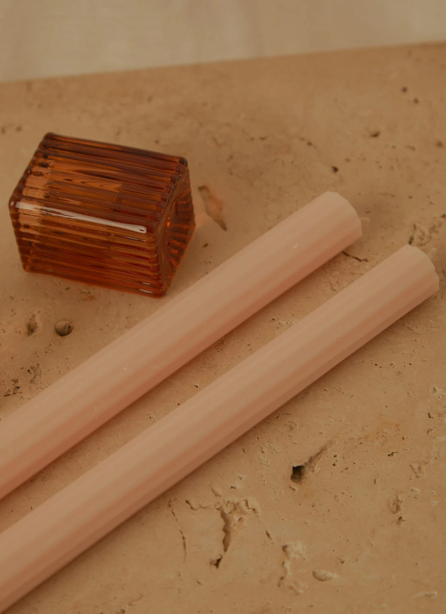 Candle Co Moreton Eco Fluted Dinner Candle - Nude New Accessories 6 Candle Co Moreton Eco Fluted Dinner Candle - Nude New Accessories