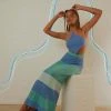 Peppermayo Exclusive Sand Dunes Crochet Maxi Skirt - Azure Stripe