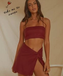 Peppermayo Exclusive European Edition Mini Skirt - Burgundy New & Most Loved