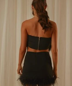 Peppermayo Exclusive The Night Is Ours Feather Crop Top - Black 13 Peppermayo Exclusive The Night Is Ours Feather Crop Top - Black