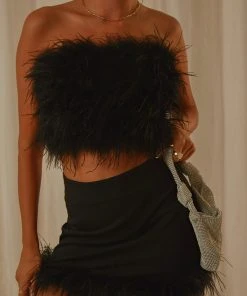 Peppermayo Exclusive The Night Is Ours Feather Crop Top - Black 10 Peppermayo Exclusive The Night Is Ours Feather Crop Top - Black