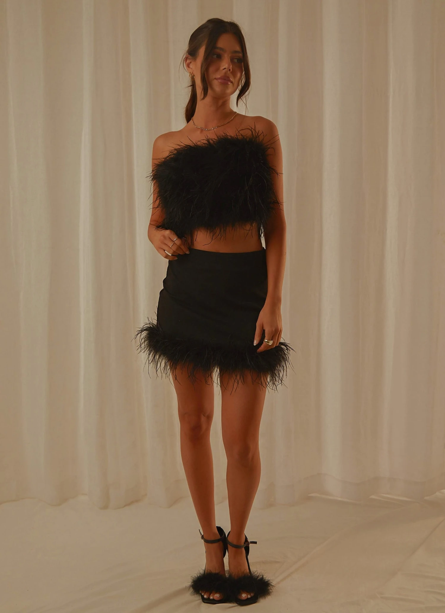 Peppermayo Exclusive The Night Is Ours Feather Crop Top - Black 6 Peppermayo Exclusive The Night Is Ours Feather Crop Top - Black