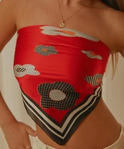 Peppermayo Away From Home Scarf - Red Floral New & Most Loved