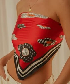 Peppermayo Away From Home Scarf - Red Floral New & Most Loved